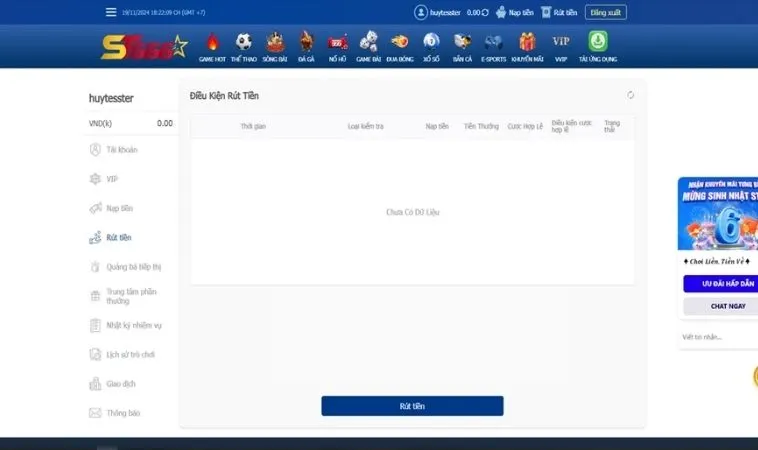 Khám Phá Cách Rút Tiền ST666 An Toàn, Hiệu Quả 2 Giao diện rút tiền ST666